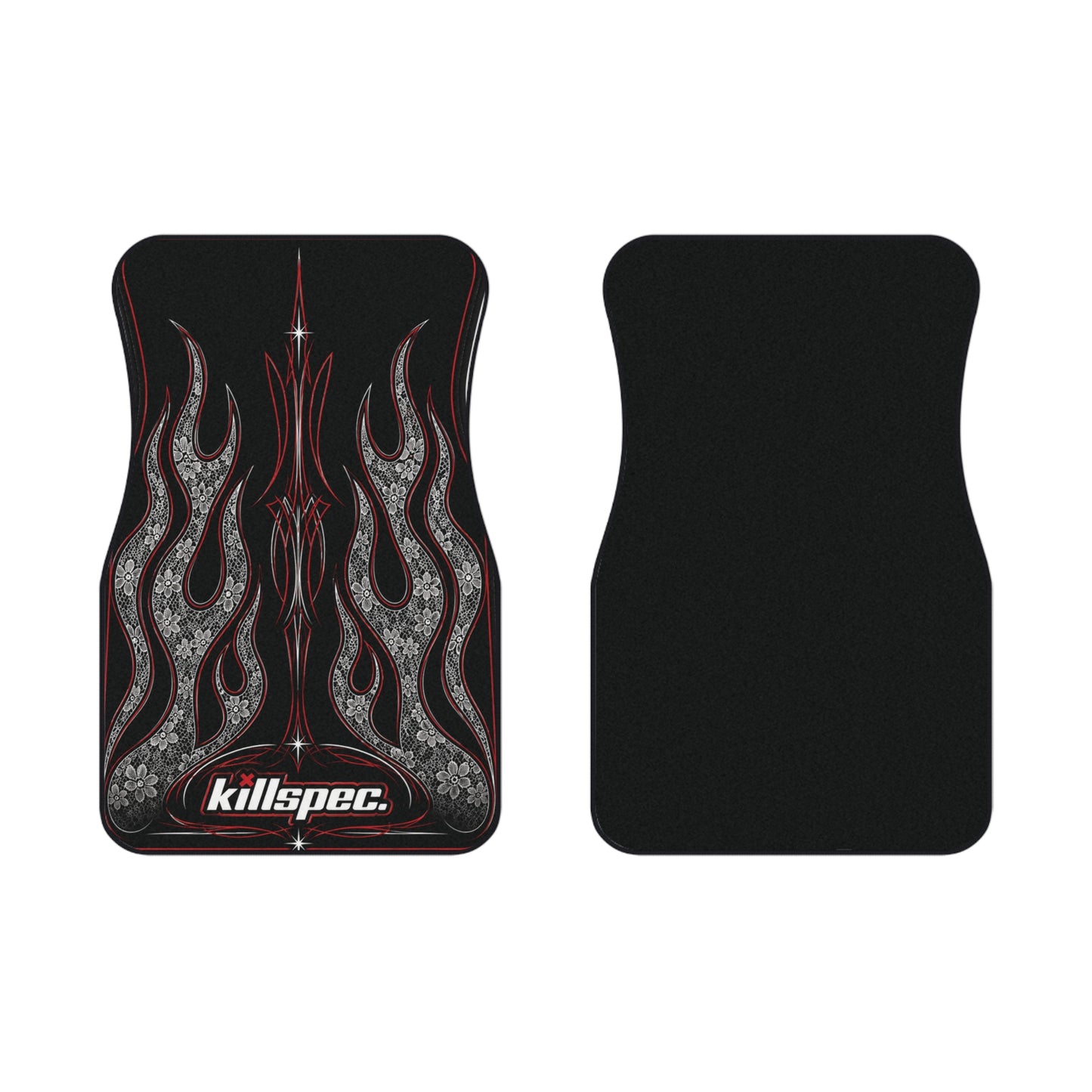 Flame Pinstriped Floor Mats (2x Front) — Killspec