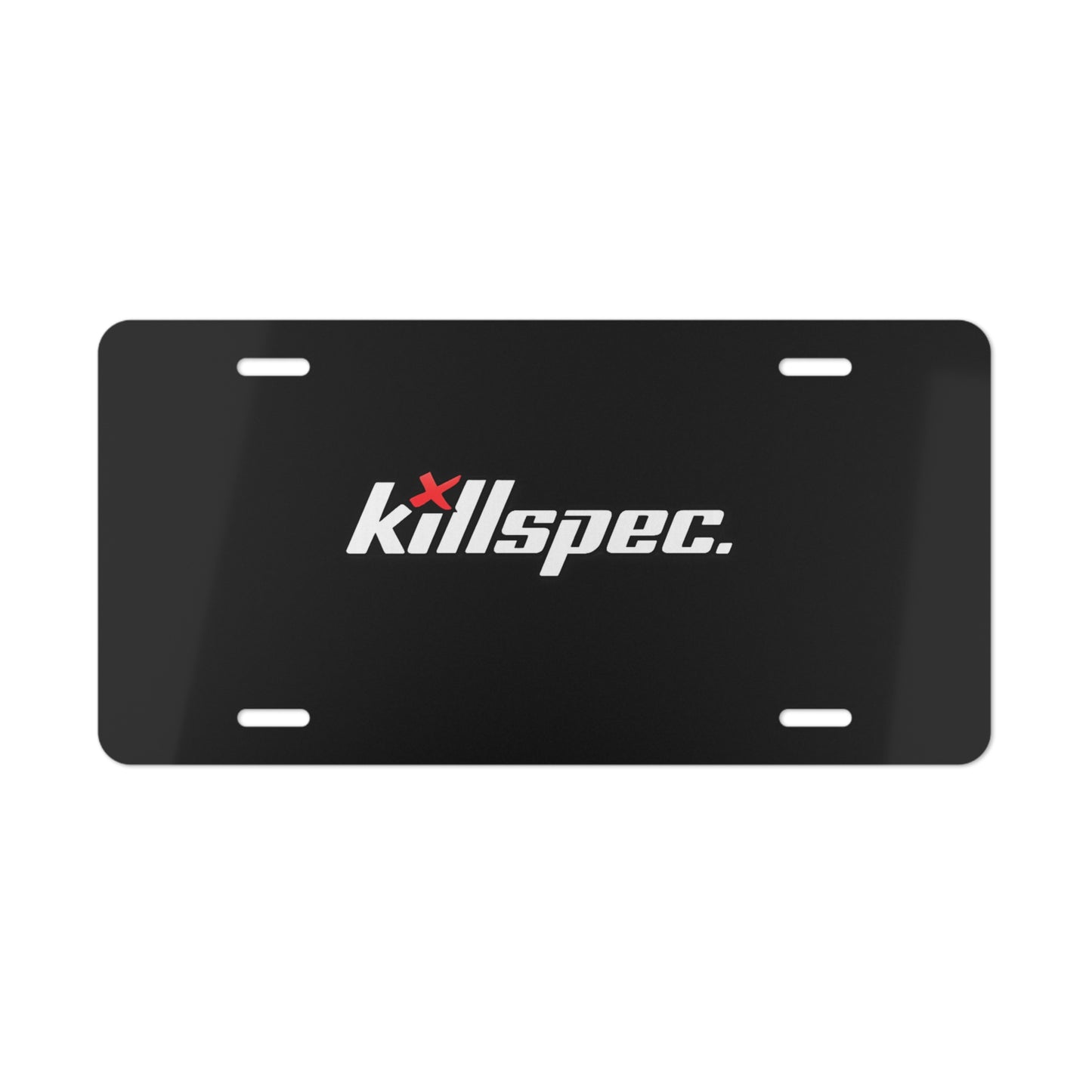 Killspec Logo Vanity Plate Black/Brushed Metal  Tag